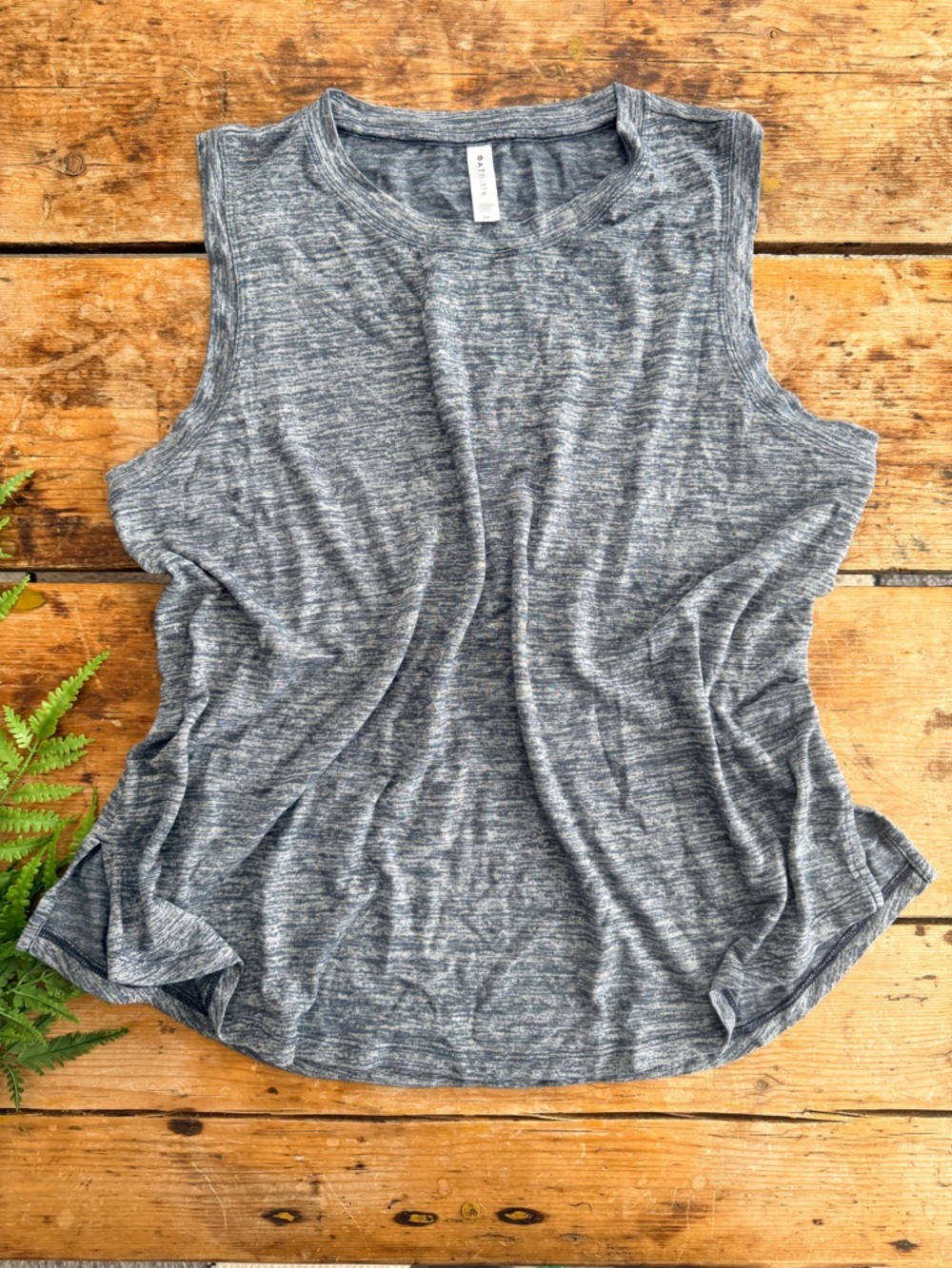 Athleta Heathered Charcoal Grayish Blue Tank Top
